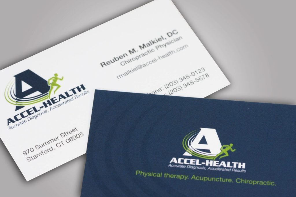 Accel Health Silk Lamination Business Card Printing