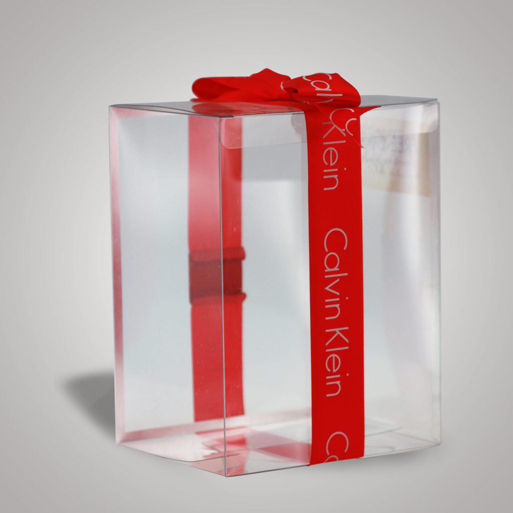 Calvin Klein Clear PET Box with Red Bow Packaging