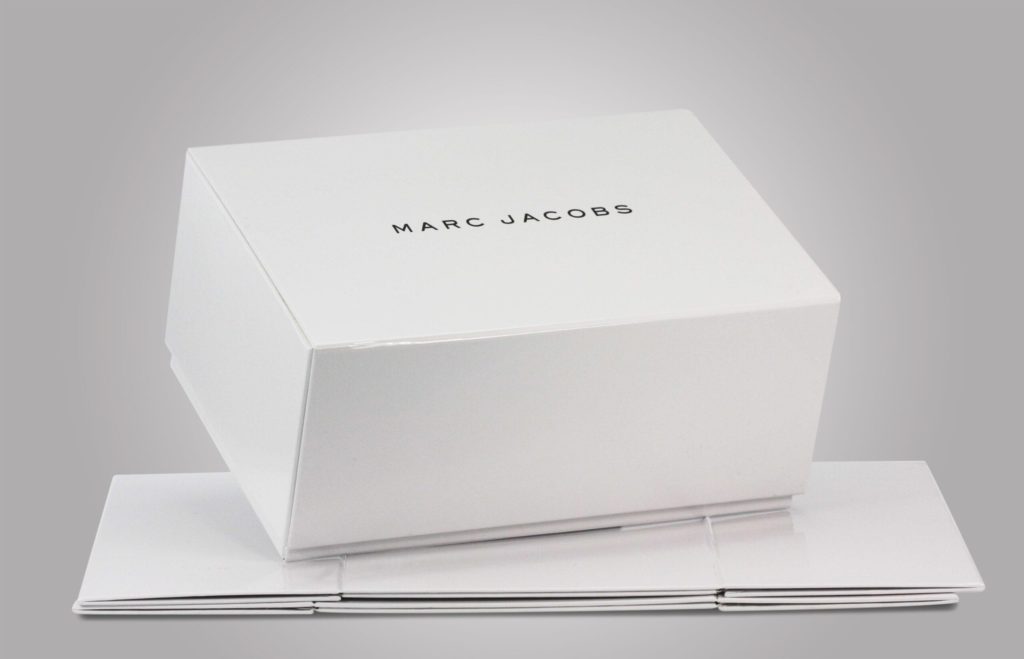 Marc Jacobs White and Black Knockdown Box Packaging