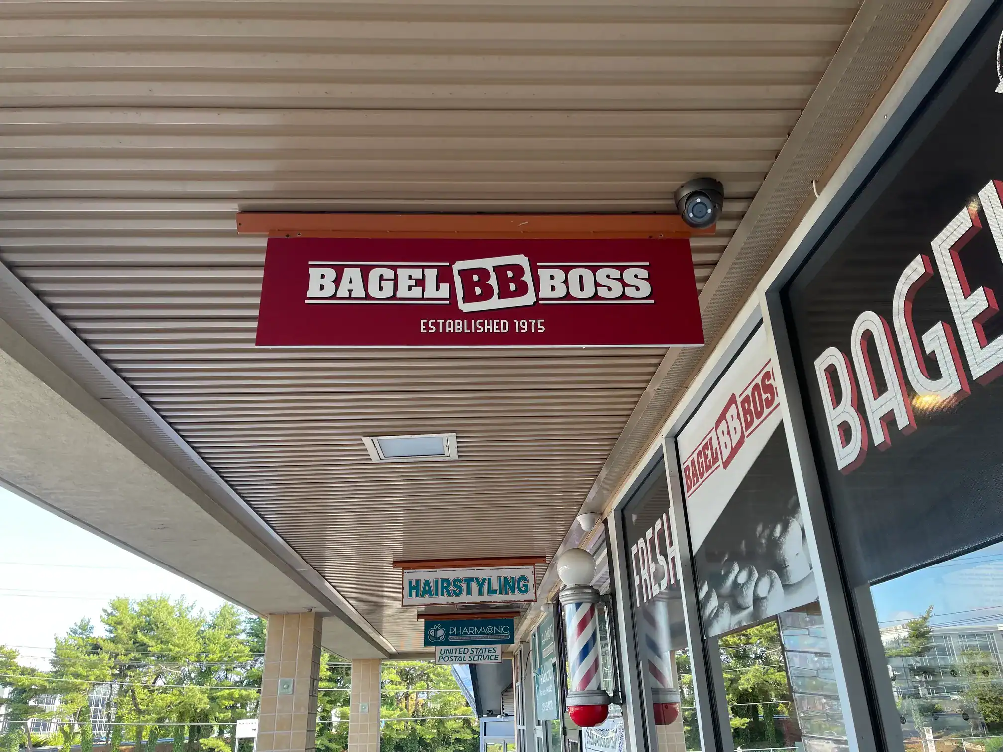 Updated Bagel Boss exterior signage