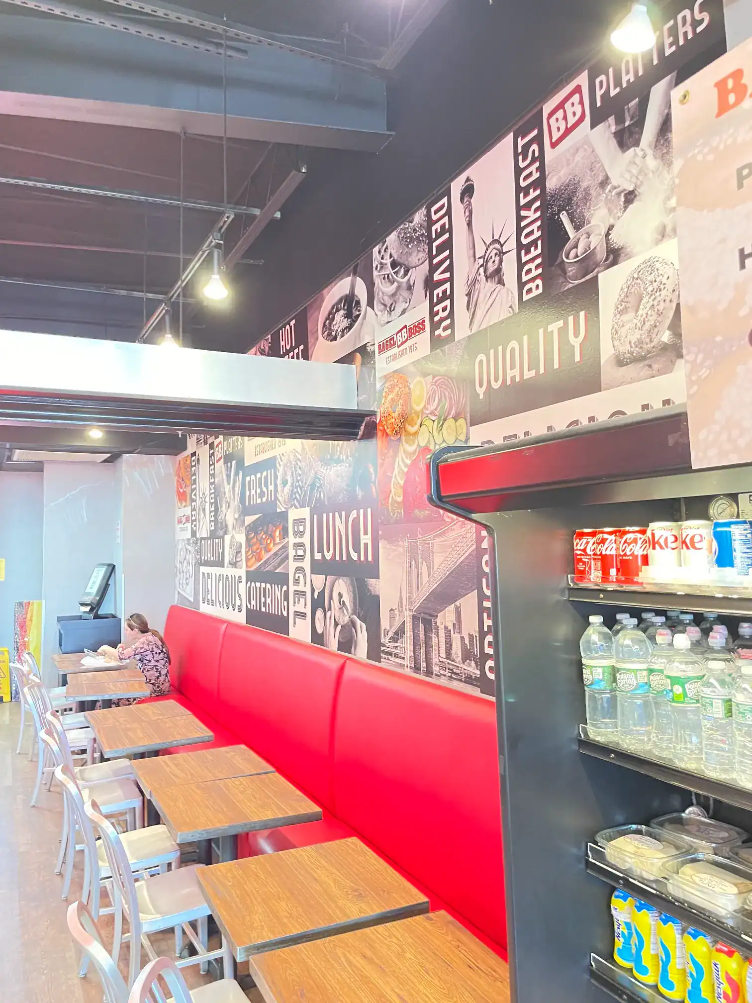 Updated Bagel Boss dining room graphics