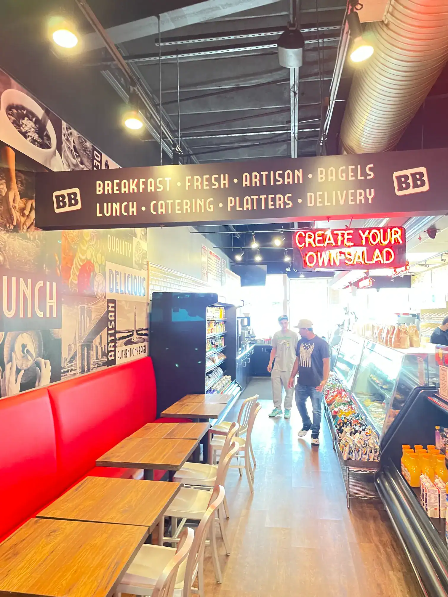 Updated Bagel Boss interior column graphics